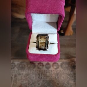 10k Gold 26CT Smokey Topaz Cocktail Ring